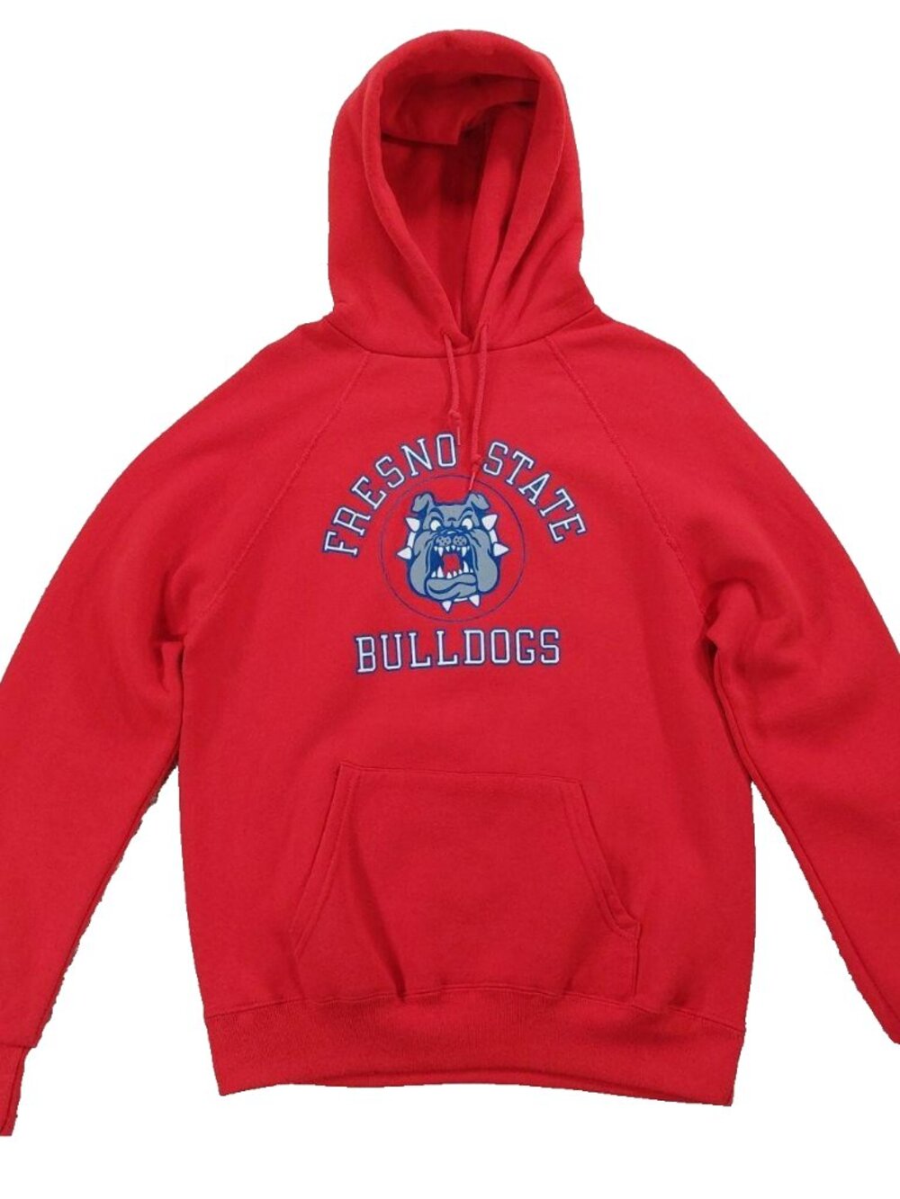 Vintage 80s Fresno State Bulldogs Red Graphic Pullover Hoodie College Men's Sz L